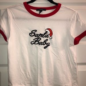 ‘Santa Baby’ crop T-shirt